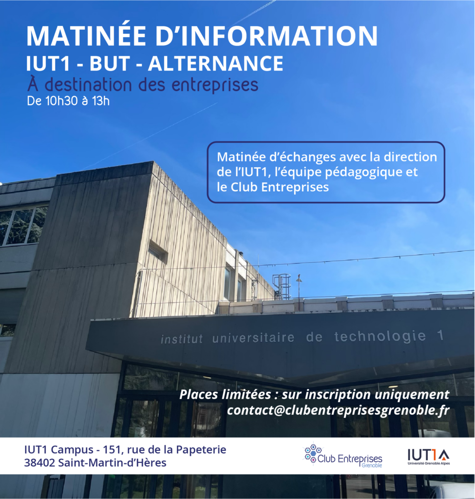 Matinée d'information pour les Entreprises - IUT1, BUT, Alternance